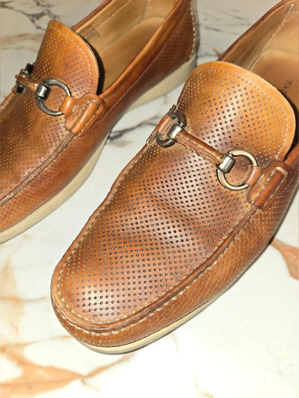Magnanni  Leather Lace-Up Shoes Light Brown  Size 10 M, retails For $499.00